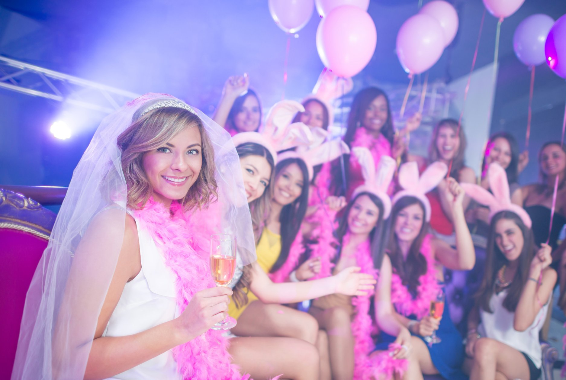 Bride having fun on her bachelorette party